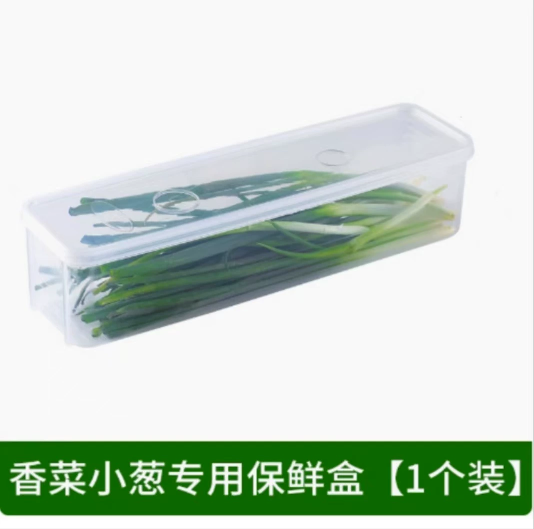 Herb & Noodle Storage Box, Multi-Size Fresh-Keeping Container, 25.5×7.5×5 cm (Chive Box)
