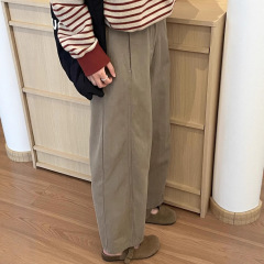 自留推荐小个子日系直筒休闲阔腿裤女秋季新款宽松显瘦九分工装裤