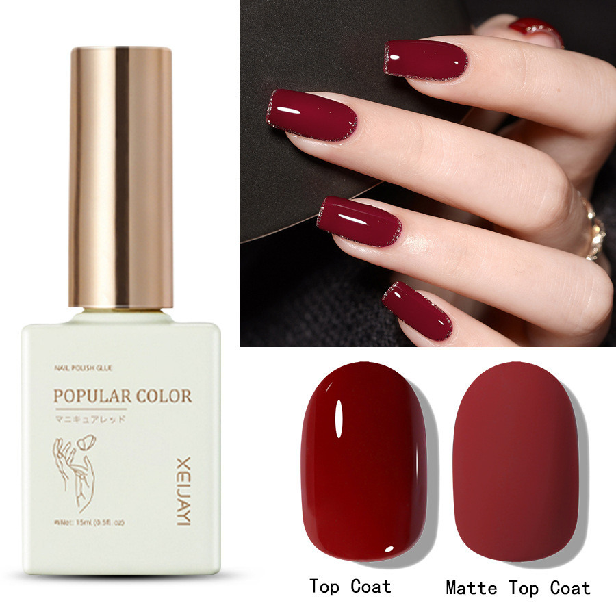 New white nail polish glue solid color wine red nail polish shop special long-lasting firm Nail Polish glue suit