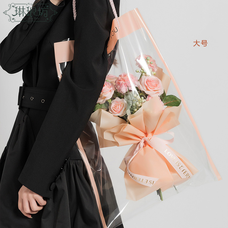 Bolso de borde mágico en línea celebridad ins Moda nuevo ramo fresco bolsa de regalo de alta transparente OPP bolso de mano 10