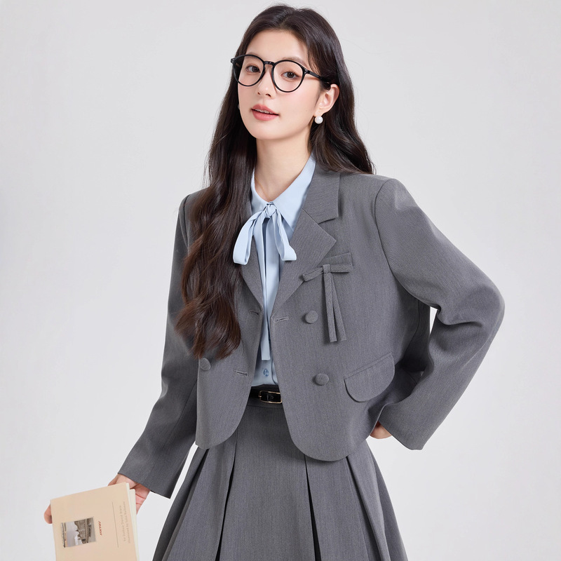 Age-Reducing College Style Formal Occasion Suit Skirt Formal Wear College Student Teaching Qualification Interview Speech Defense Suit Two-Piece Set Age-Reducing College Style Formal Occasion Suit Skirt Formal Wear College Student Teaching Qualification Interview Speech Defense Suit Two-Piece Set