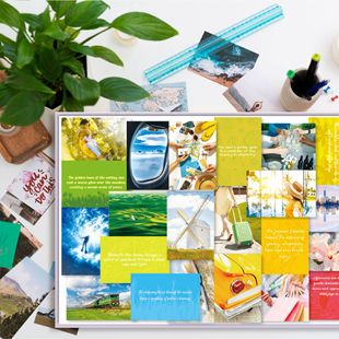 Amazon Vision Board Book Set Inspirational Dream Scrap Card Letter Sticker DIY Handbook Vision Collage Book