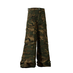 3057 American Retro 2024 Trend High-end Sense Heavy Industry Multi-pocket Jungle Camouflage Design Workwear Casual Pants