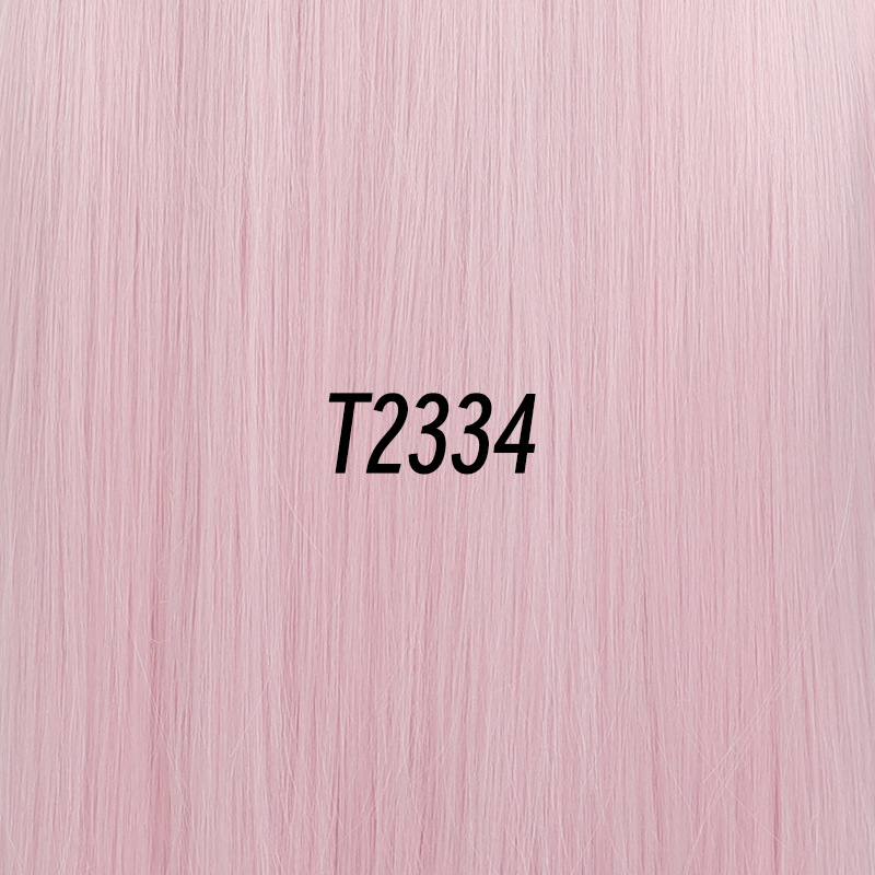 Universal hand hook long straight bangs pink and white