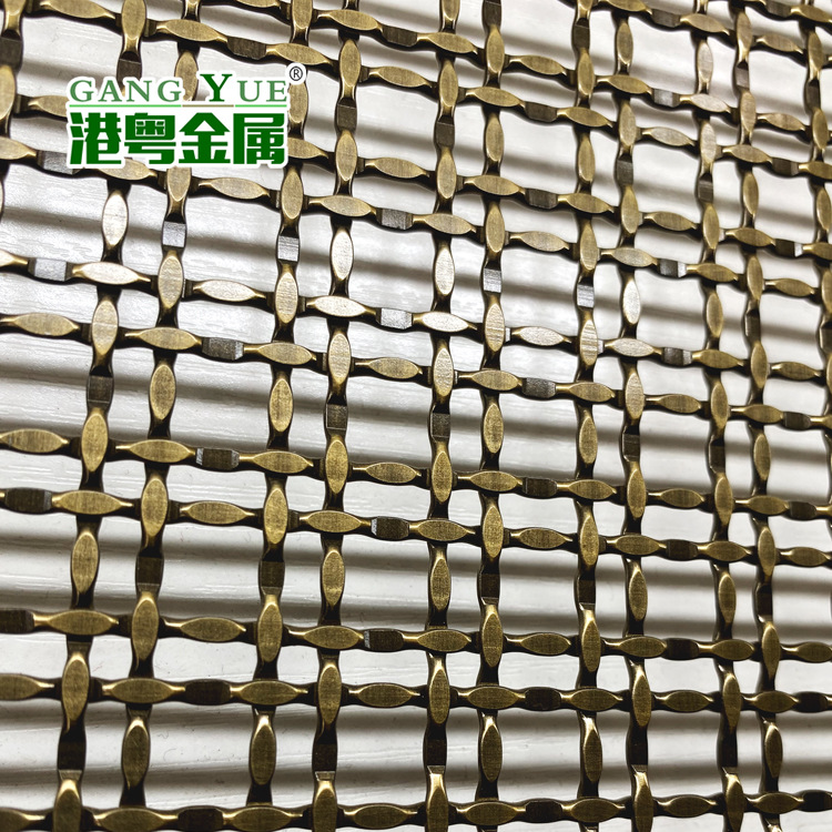 佛山厂家不锈钢装饰网 酒店餐厅隔断修饰网 电镀氟碳古铜编织网帘