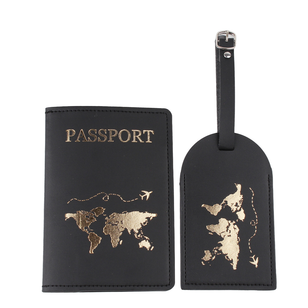 Listado de equipaje transfronterizo tarjeta de embarque de aeronaves PU en stock Mapa de cuero protección de pasaportes