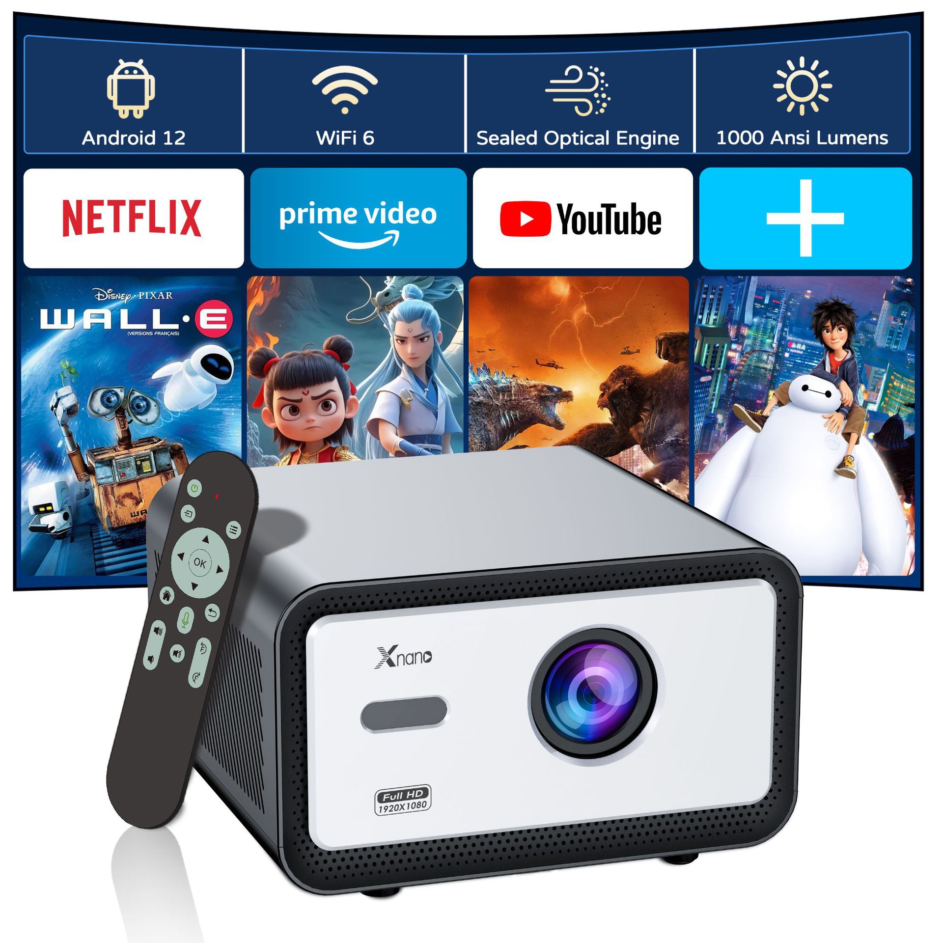 Proyector para uso doméstico, alta definición, portátil, para dormitorio, familiar, con enfoque automático, evitación de obstáculos, para habitación, hotel, masaje de pies, proyector para alojamiento familiar