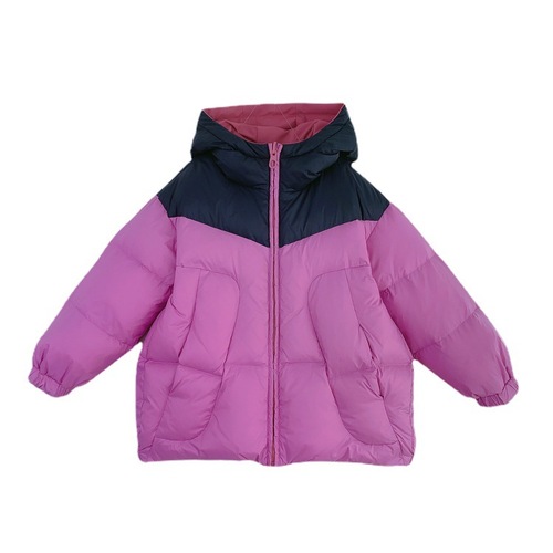 Girls' down jacket  winter new double-sided DuPont three-proof down jacket baby's new national standard white duck down jacket