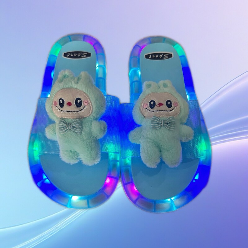Giyka Wow Usaki Luminous Slippers Cute Cartoon Girl's Heart Flash at Night Parent-Child Girlfriend Outer Wear Slippers