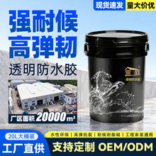 定制透明防水胶免砸砖耐候卫生间外墙鱼池水池防水涂料可贴牌代工