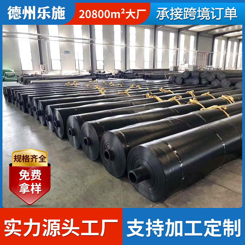 黑色hdpe水蛭养殖防渗土工膜养虾藕池雨污分流黑绿双色土工膜厂家