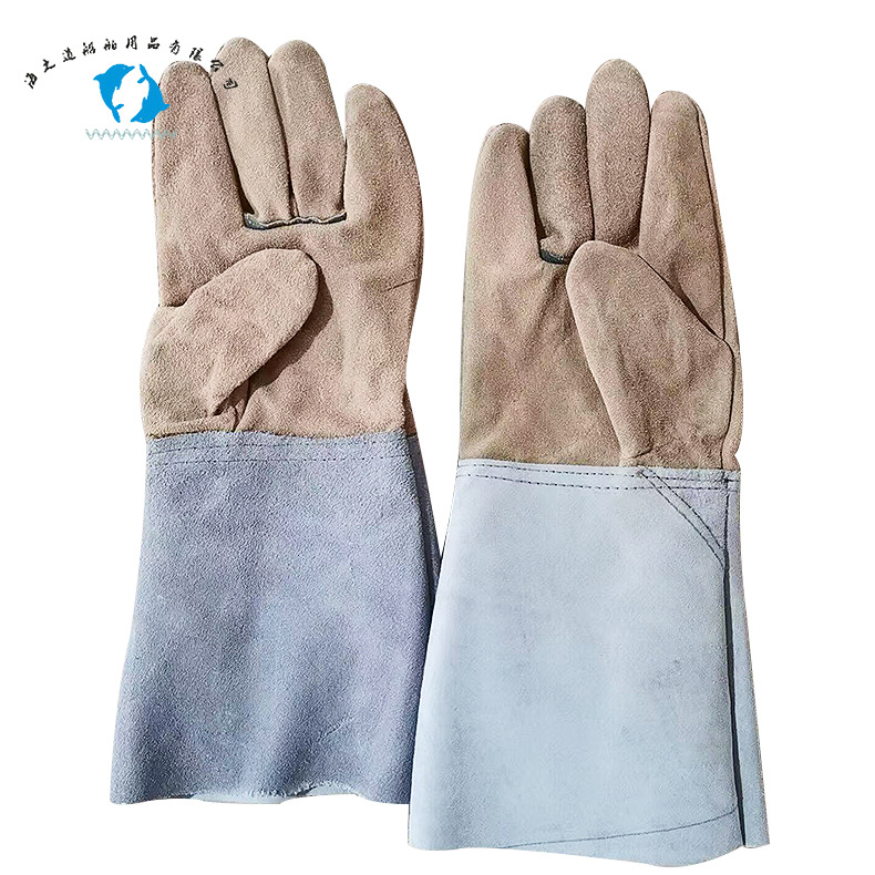 IMPA851163 电焊手套 全牛皮五指手套 长35cm船用电焊护具手套