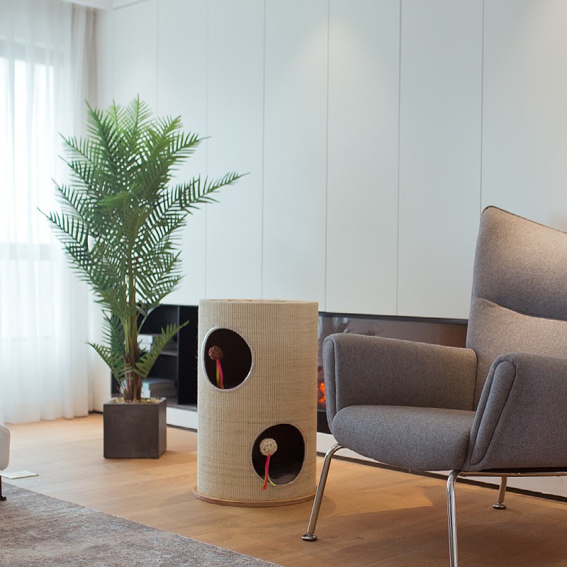 Cuatro estaciones general barril de seda caliente gato nido tejido tubo de gato de verano gato escalada marco de escalada de gato cerrado