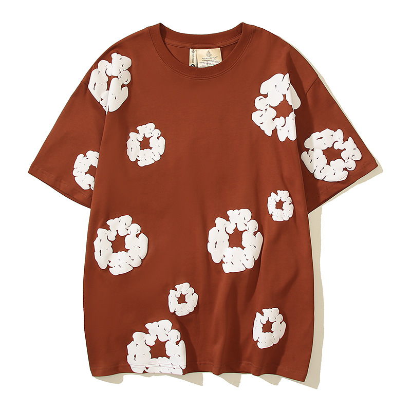 American High Street tridimensional espuma algodón impreso bordado Estilo Vintage hip hop hombres y mujeres micro cuerno pantalones de chándal