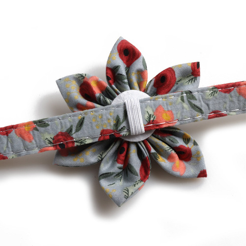 Aming New Pet Collar, Floral Rose Gold Collar with Sunflower Button Design Dog Collar