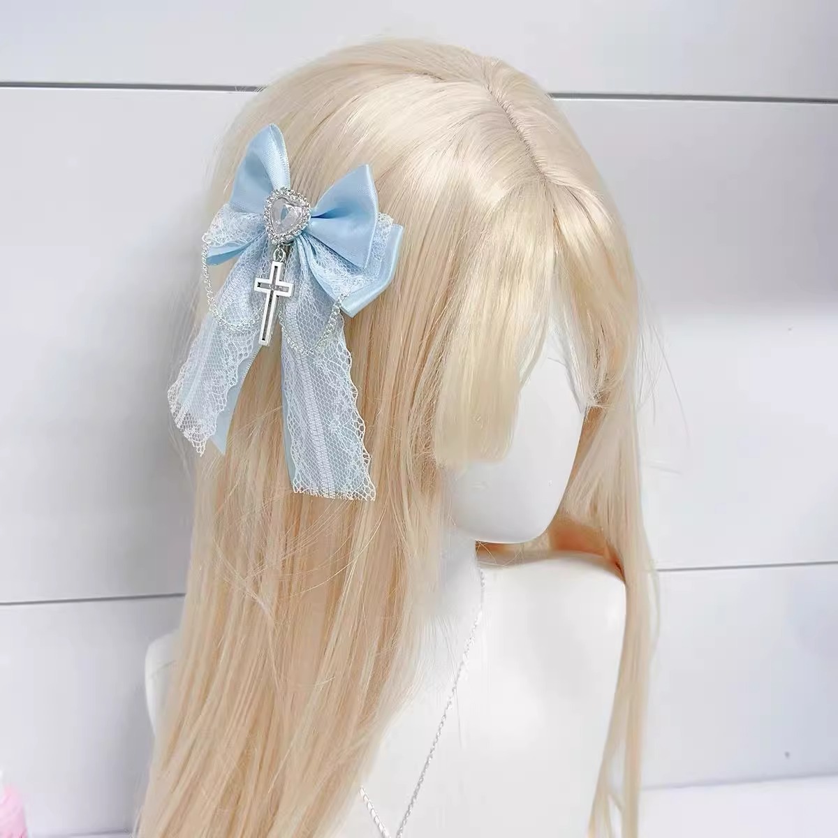 オリジナルチェーン地蕾系ヘアアクセサリー多色入ファッション痛包蝶結び高颜値暗黒ゴシッククロス
