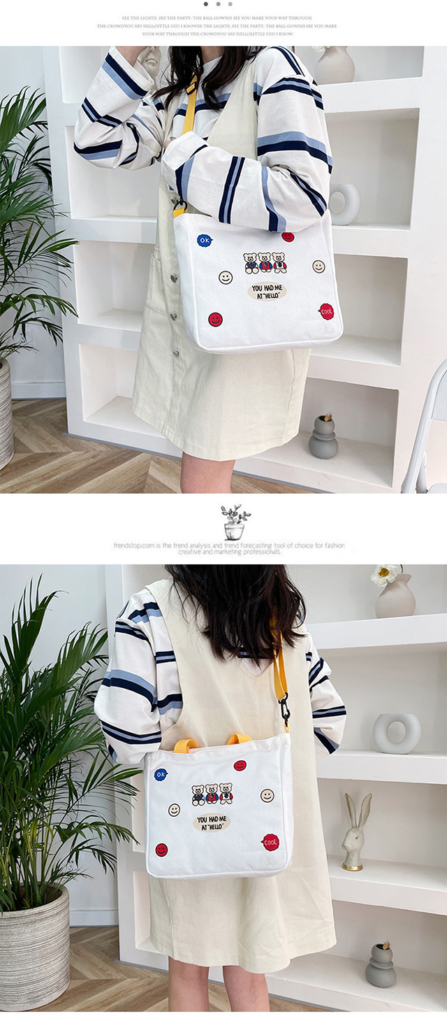 Small canvas bag, Japanese-style Instagram bag, student shoulder bag, Korean-style small, cute and artistic hand-held bag undefined