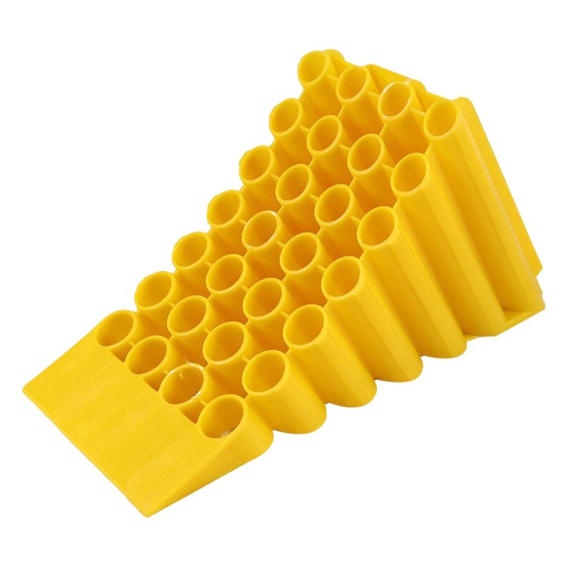 Dispositivo antideslizante de plástico portátil para neumáticos de camiones grandes, dispositivo antideslizante de plástico, tapete de estacionamiento triangular de madera, bloqueador de vehículos.