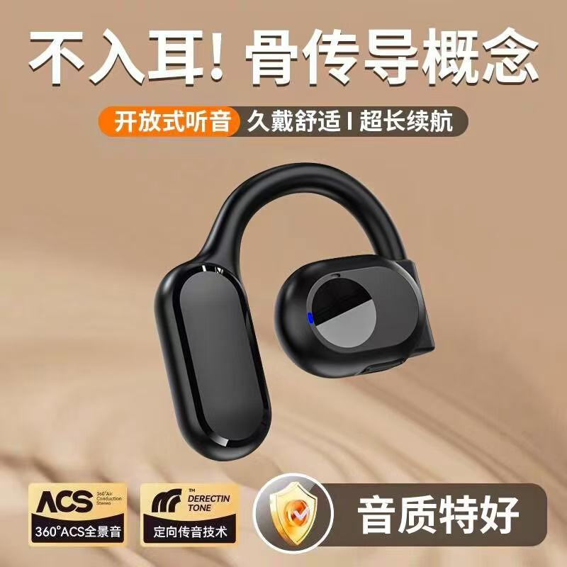 Cross-Border Hot-Selling Over-The-Ear Wireless Single-Ear Bluetooth Headset with Bone Conduction, Ultra-Long Battery Life, Non-In-Ear Design, Hifi High-Quality Sound
