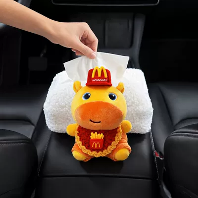 Lulu Car Tissue Box, Wool Lamb Fleece Tissue Box, Cute Capybara Lulu Tissue Box for Car, for Women