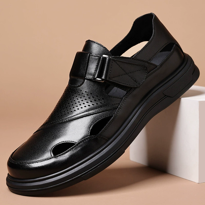 Полые туфли Мужские повседневные туфли Кожаная мягкая кожа Нескользящие мужские туфли