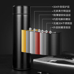 批發智能保溫杯不鏽鋼磨砂觸摸顯示溫度男女便攜水杯創意禮品杯子