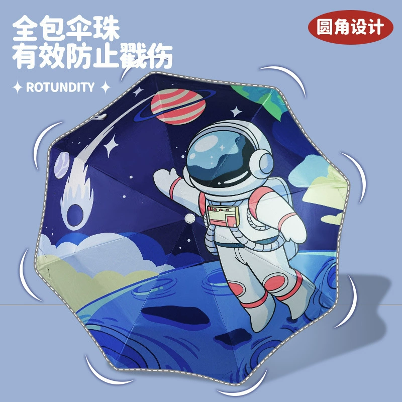 Cartoon safe retroreflective umbrella for elementary school students, UV protection