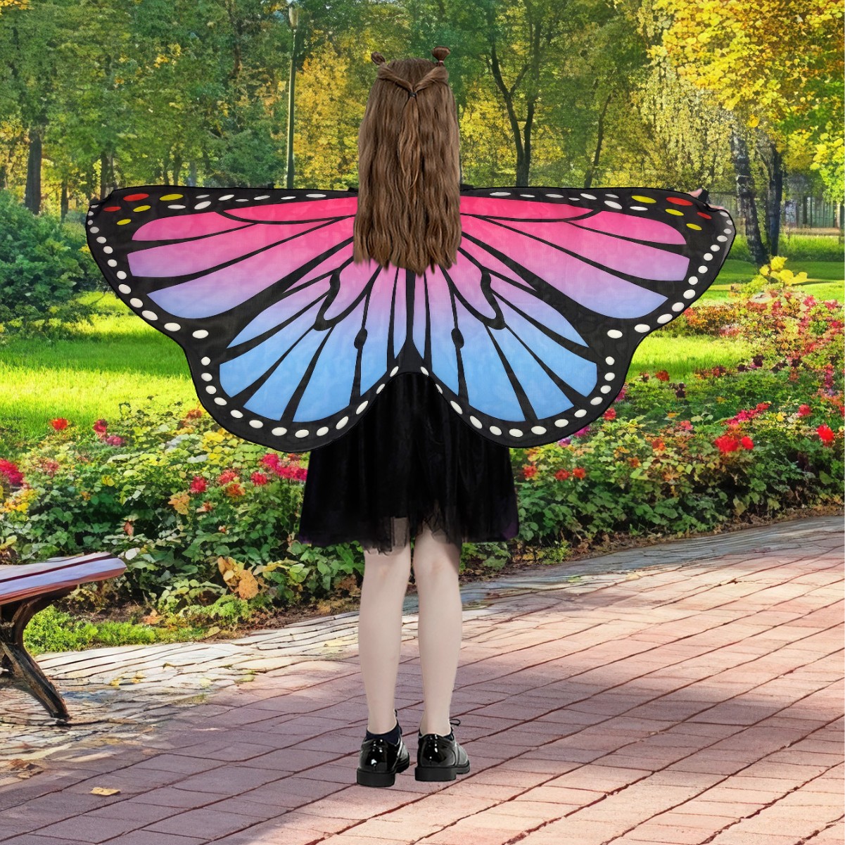 Cross-Border Children's Butterfly Wings Girl Butterfly Costume Fairy Dress Wings Christmas Party Shawl Holiday Dress