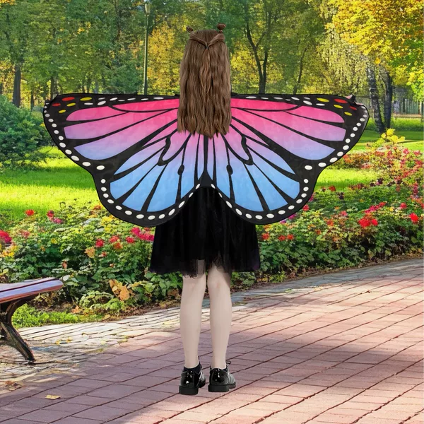 Cross-Border Children's Butterfly Wings Girl Butterfly Costume Fairy Dress Wings Christmas Party Shawl Holiday Dress