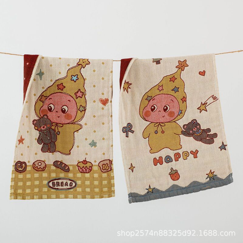 Children's Face Wash Towel, Star-Shaped, Pure Cotton Gauze, Household Absorbent, Lint-Free, Cartoon Hand Towel, Wholesale Children's Face Wash Towel, Star-Shaped, Pure Cotton Gauze, Household Absorbent, Lint-Free, Cartoon Hand Towel, Wholesale