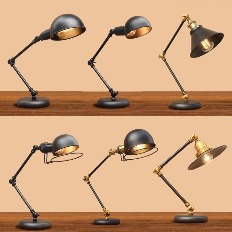 Nordic industrial style retro desk desk post-modern personality bedroom living room showroom bedside table lamp
