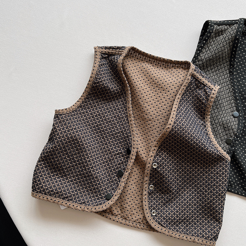 Ropa de doble cara para niños chaleco personalizado otoño nuevos niños de estilo coreano estilo japonés bebé niñas todo-fósforo chaleco moda
