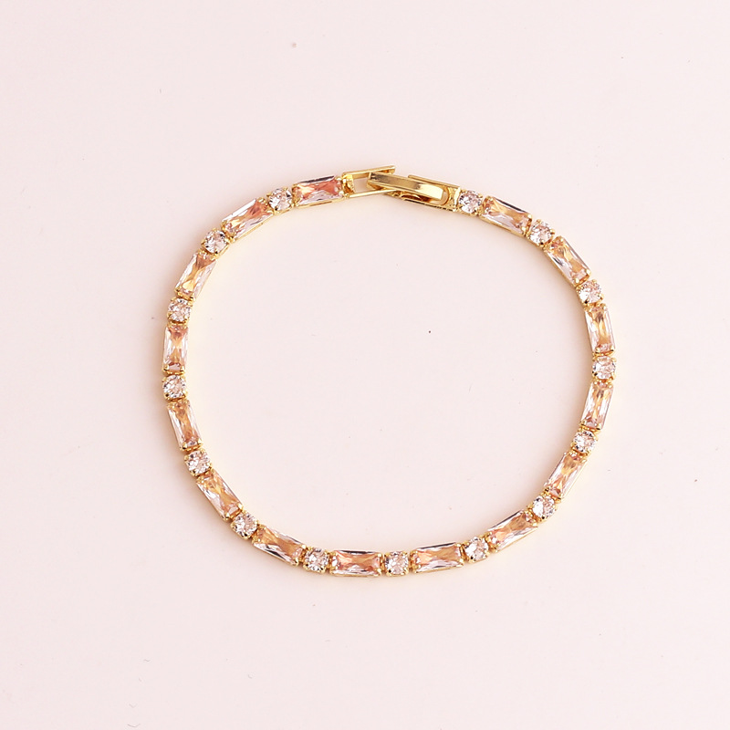 Fashion Solid Color Copper Plating Inlay Zircon Bracelets 1 Piece