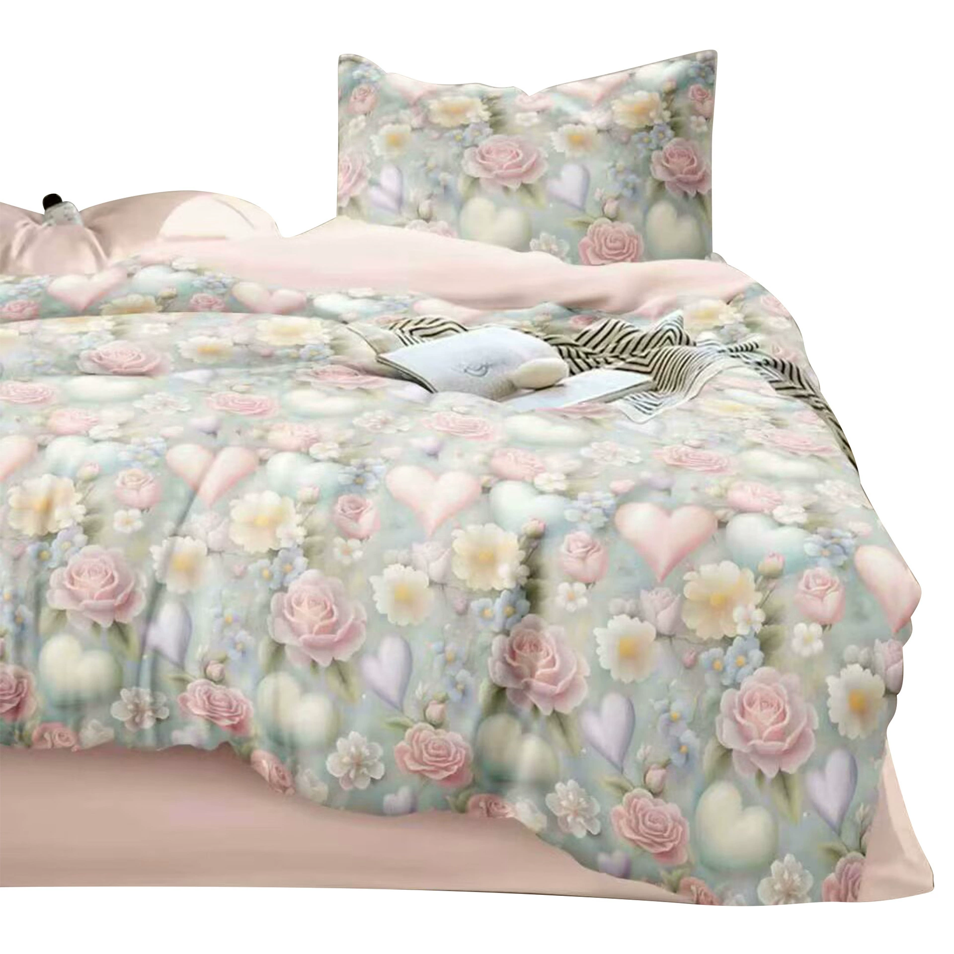 Three dimensional sheet, pillowcase, tandem bike, set, increased thickness