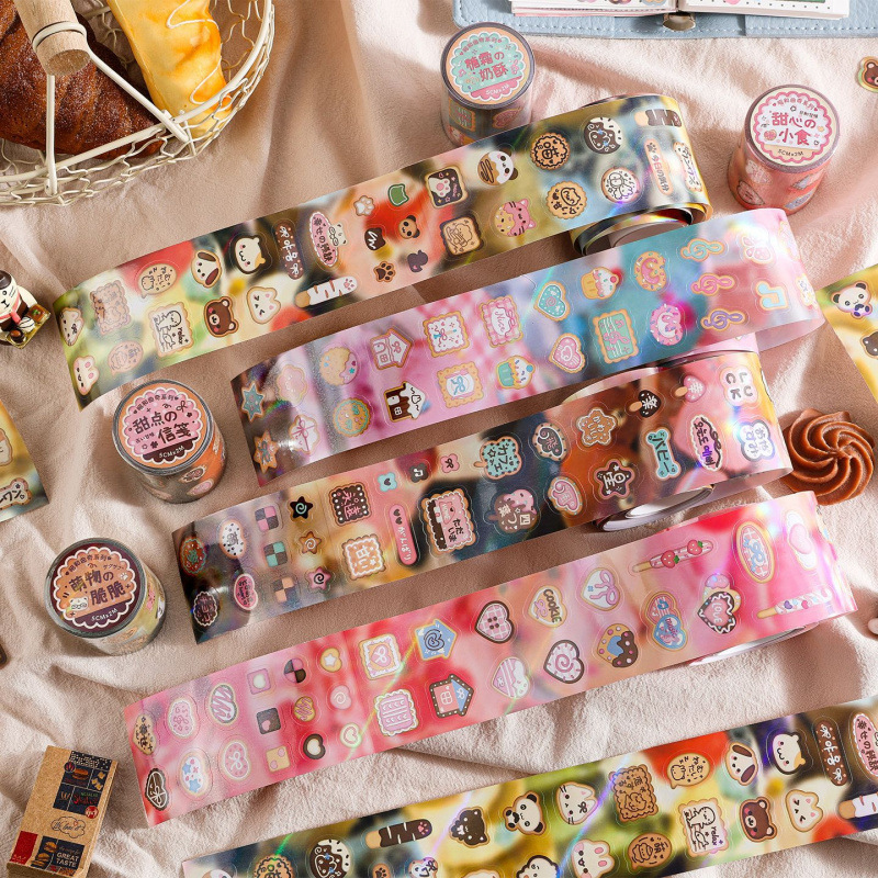 Encountering Eslite: Showa Cookie Series Tape DIY Decorative Stickers Japanese Cartoon Food Children's Journal