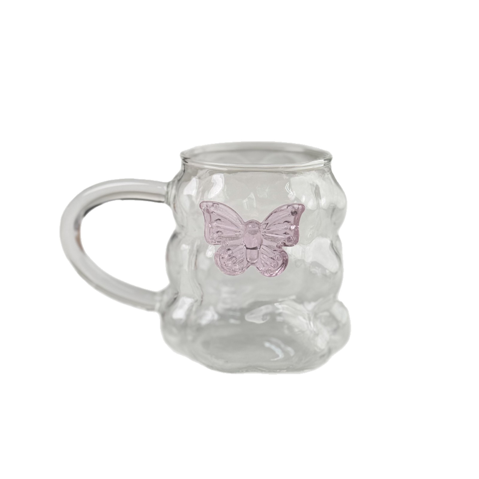 Taza de vidrio de alto borosilicato simple estilo de uva casera taza de bebida de jugo de fruta taza de una sola capa transparente taza de vidrio grueso