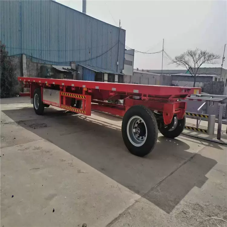 拖拉机牵引平板拖车 钢材钢筋托运车 多吨位平板式搬运车定金
