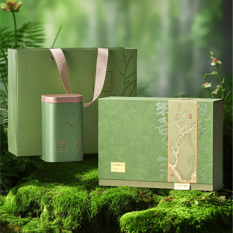 嶗山綠茶包裝盒空禮盒明前龍井碧螺春毛尖禮盒通用茶葉禮盒裝空盒