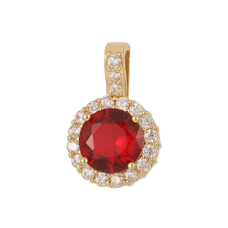 Joyas transfronterizas colgante de rubí esmeralda ligero de lujo accesorios de acero de titanio collar no decolor cadena clavícula