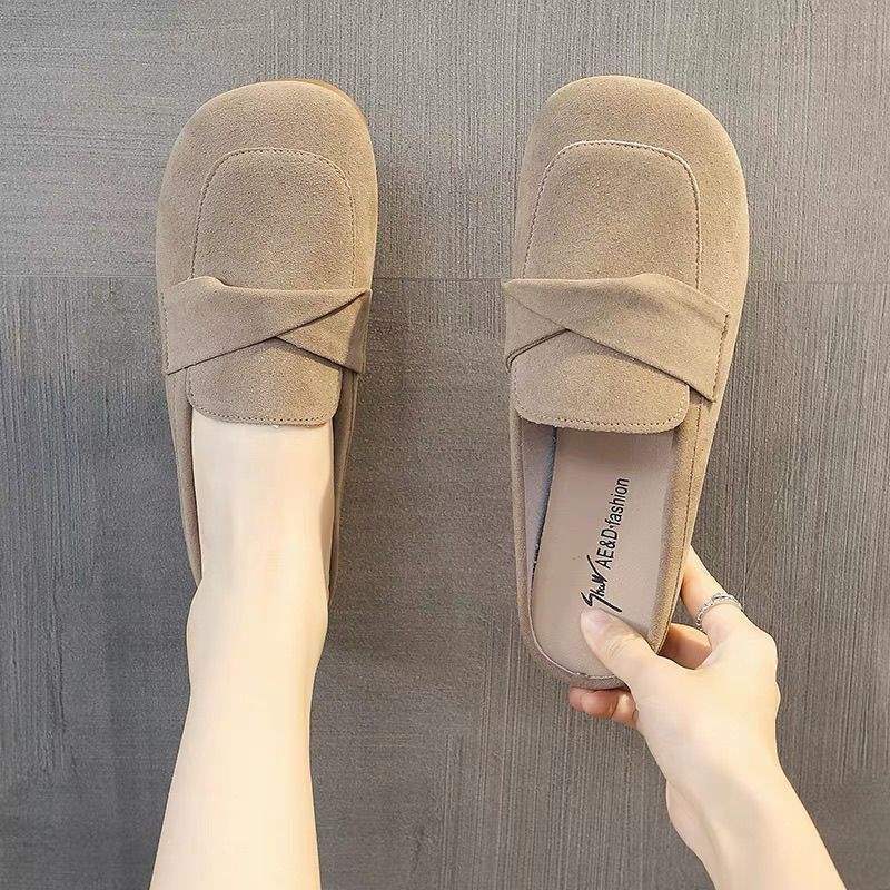 Retro Neck-Knotted Toe Half Slippers for Outer Wear 2025 Spring and Summer New Flats Soft-Soled Lazy Casual Shoes for Women