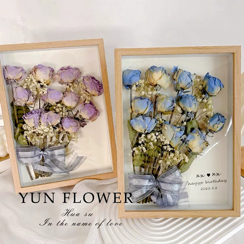 Фабрика оптовая трехмерная полая фоторамка стол простой сушеный цветок роза рама ручной работы