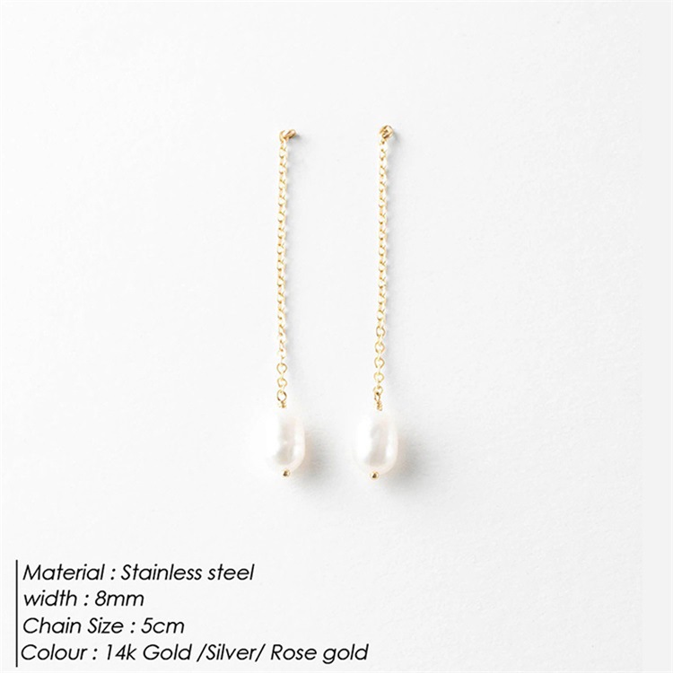 1 Pair Elegant Simple Style Geometric Plating Artificial Pearl Artificial Pearls 14K Gold Plated Rose Gold Plated Drop Earrings display picture 1