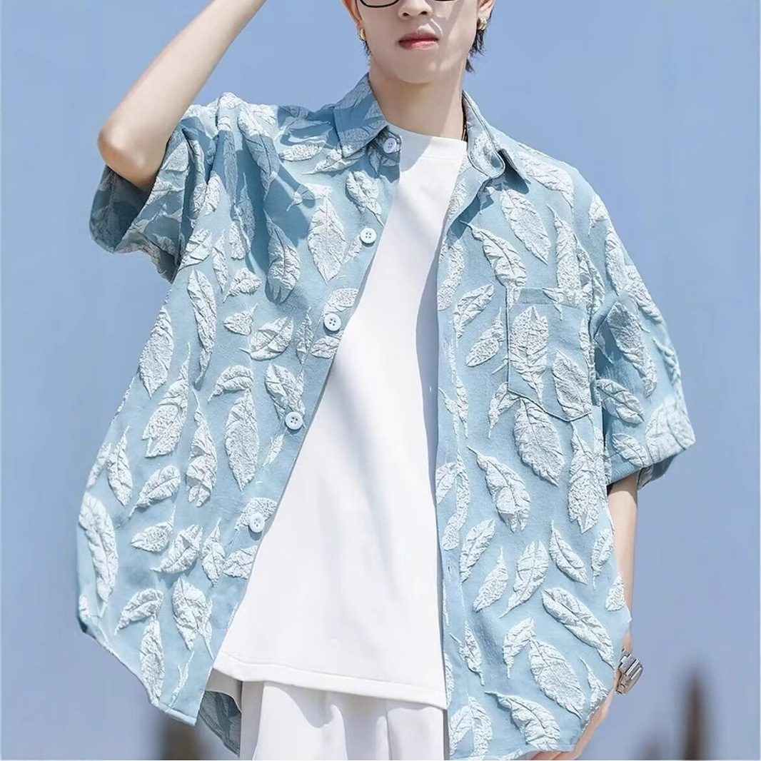 Tassel Design Shirt Men's Summer Loose New Chinese Style Short-Sleeved Shirt Trendy Casual Handsome Half-Sleeved Jacket