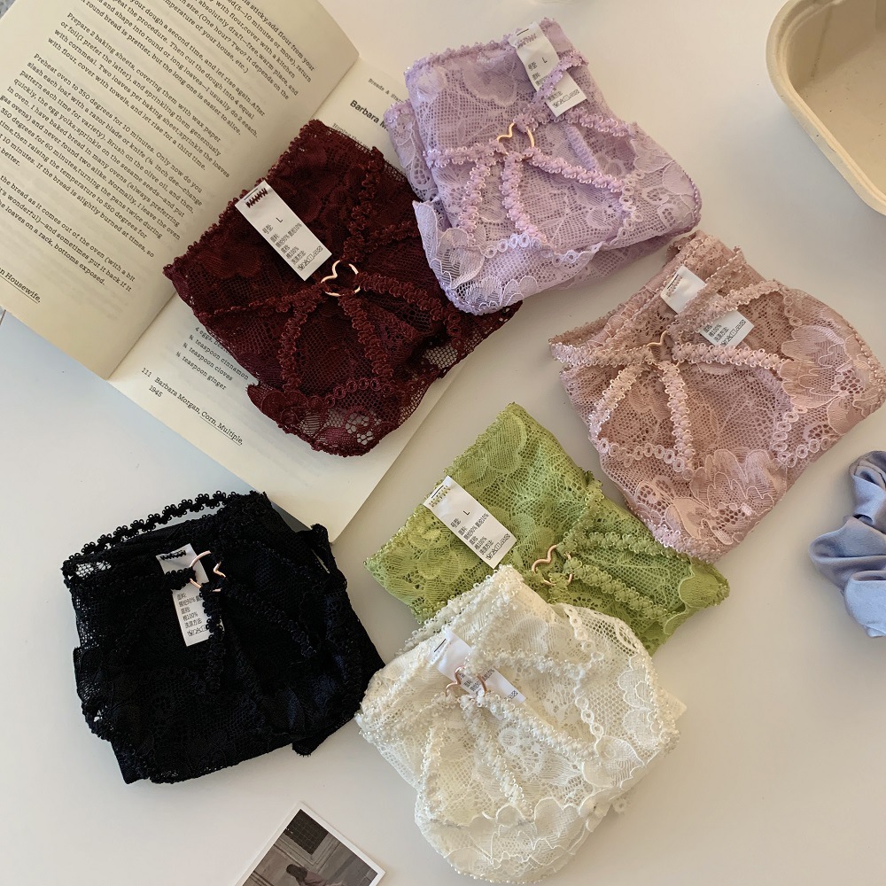 Nektar de primavera ~ nueva ropa interior de encaje de mujer pura, sexy, pantalones cortos huecos, pantalones de entrepierna de algodón para niñas image 5