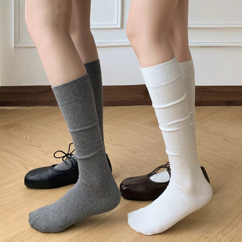 Seamless ankle socks, thin summer style, suitable for spring and autumn, can be paired with boots, gray mid-calf socks, long socks for fall and winter, trendy summer style