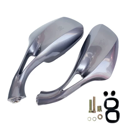 Field of View, Motorcycle rearview mirror - silver-gray-pair-comes-with-screw-pack