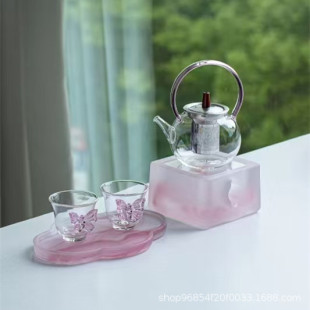 High Borosilicate Heating High Temperature Resistant Glass Boiling Teapot Warm Tea Base suit Household High-grade Women's Tea Cup