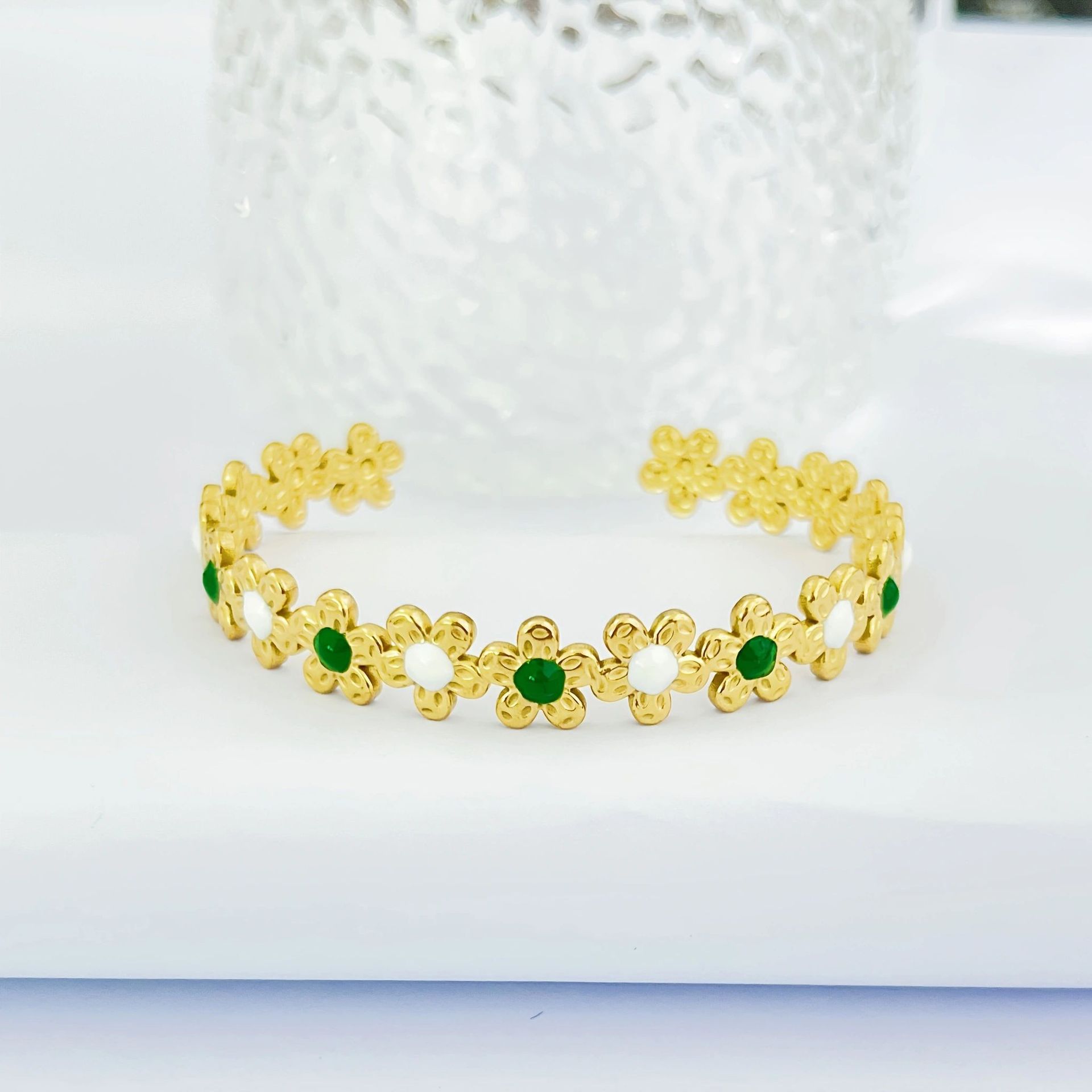 Pulsera de aceite de goteo de acero inoxidable clásico, joyería de todo fósforo para mujer, apertura de acero de titanio de alto valor, joyería no decolora al por mayor