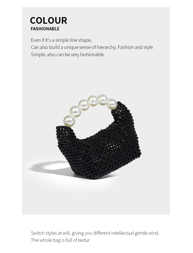 Perlina in stile francese Ins con design cavo, dolce ragazza versatile perla tenuta in mano, croce diagonale a spalla singola intrecciata a mano_voghion.com