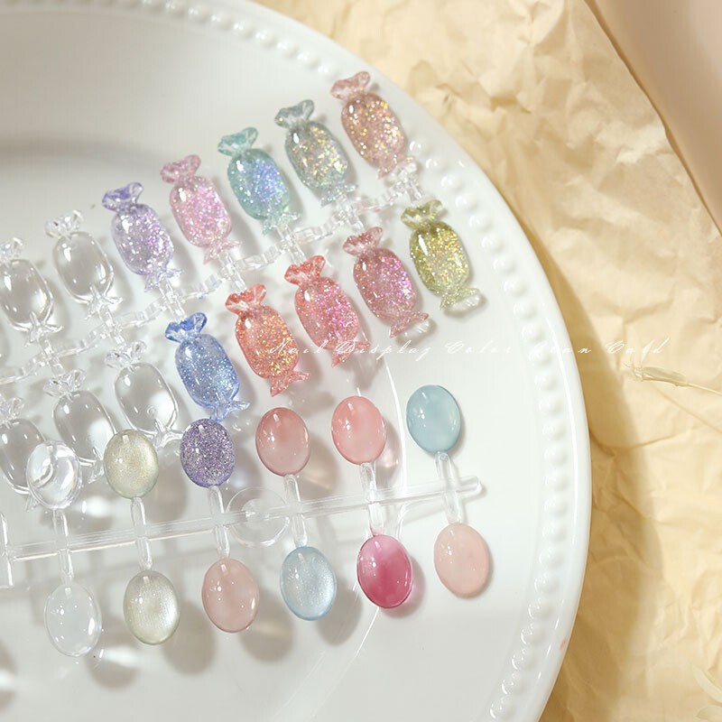 Japanese-style high transparent acrylic color card display color plate Nail Polish glue Oval four square peach heart love bean color card